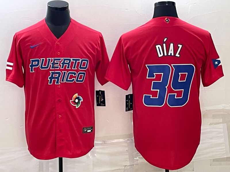 Men 2023 World Cub #39 Diaz Red Nike MLB Jersey7->more jerseys->MLB Jersey
